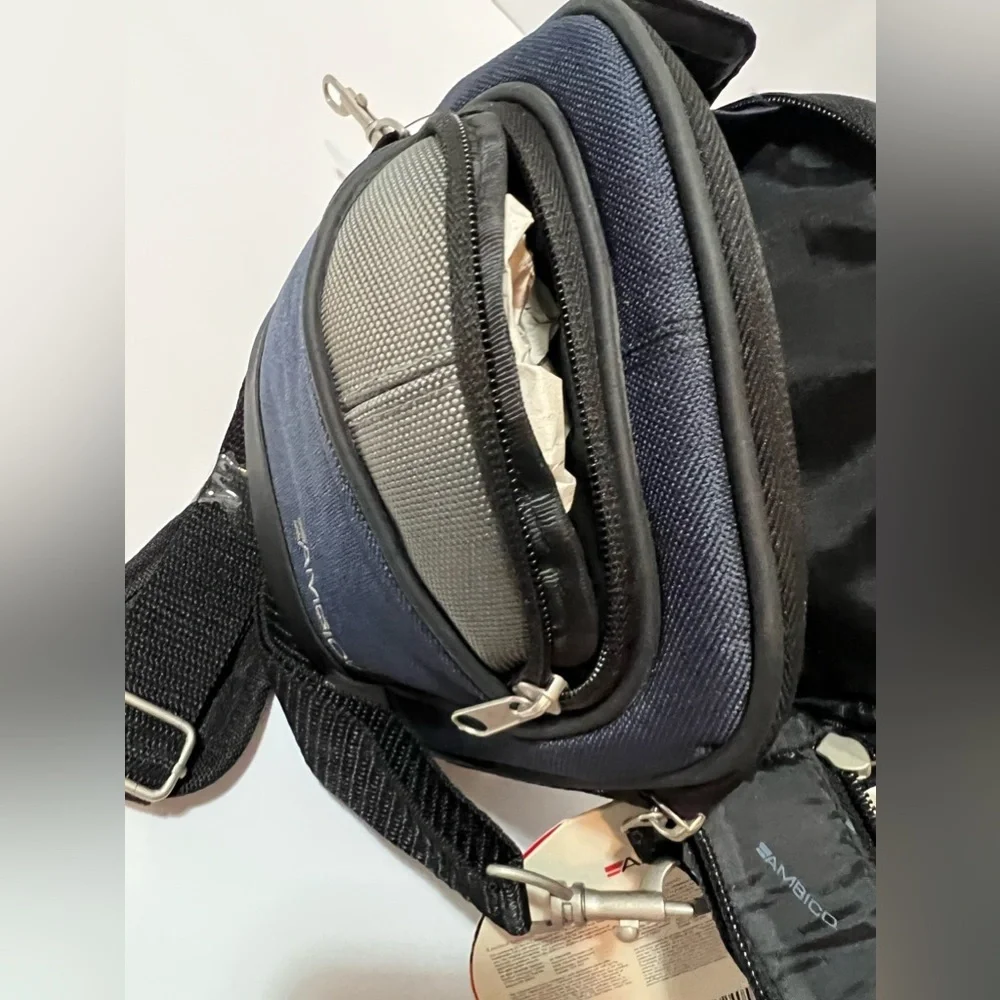 AMBICO Camera/Accessor Bag BC03GA NWT Blue Gray Strap And Belt Loop